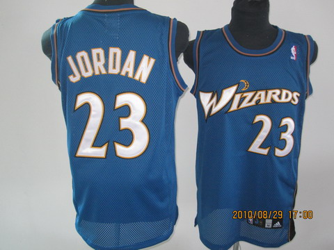 NBA Washington Wizards 23 Michael Jordan Authentic Road Blue Jersey